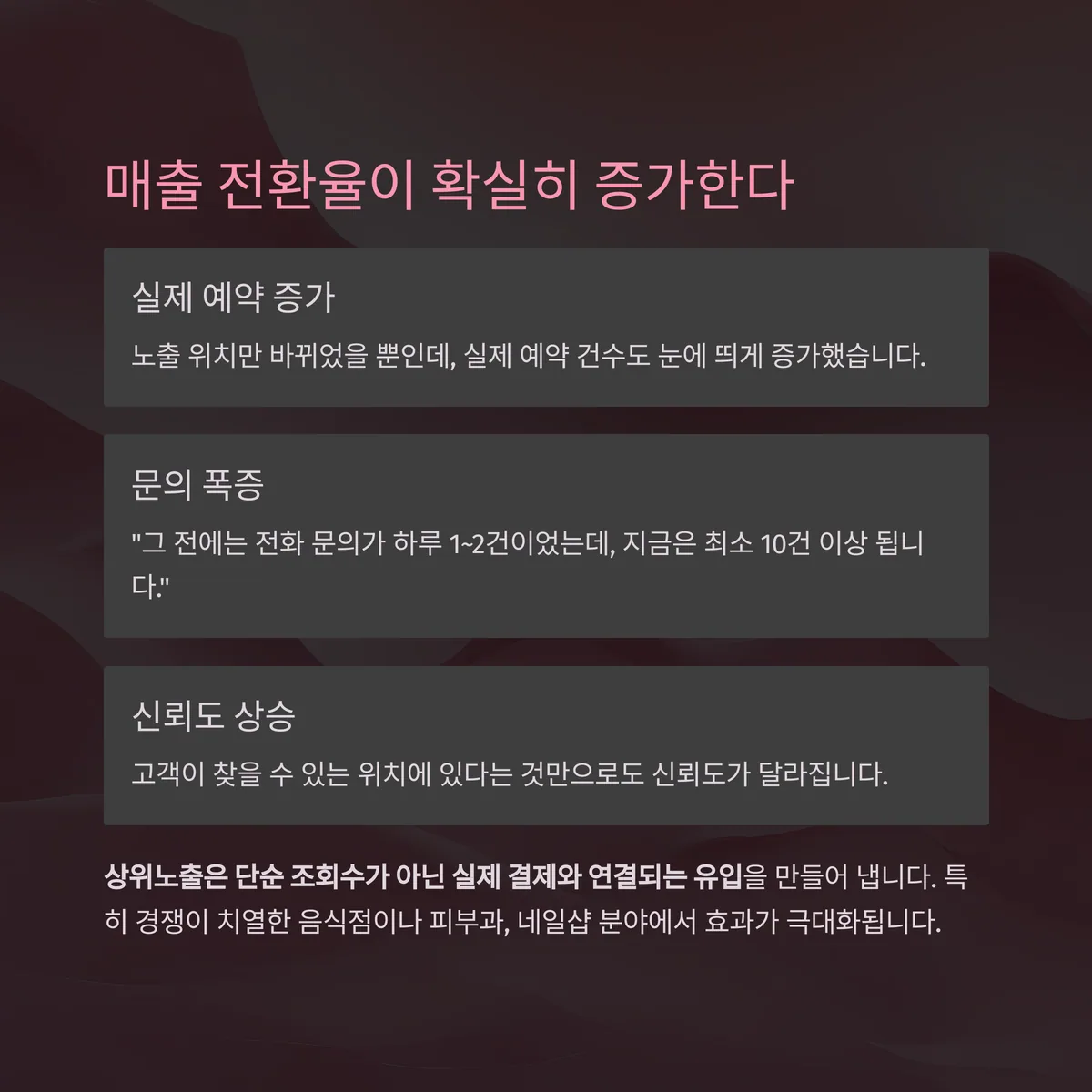 매출 전환율의 증가: 방문자 수만 늘어난 것이 아니다