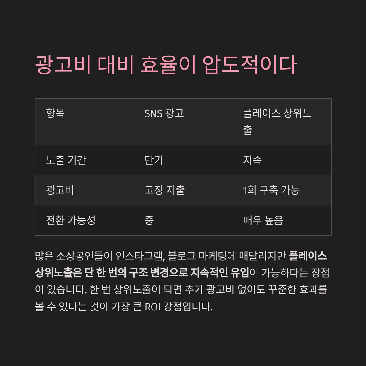 광고비 대비 효율 극대화: 바이럴보다 높은 ROI