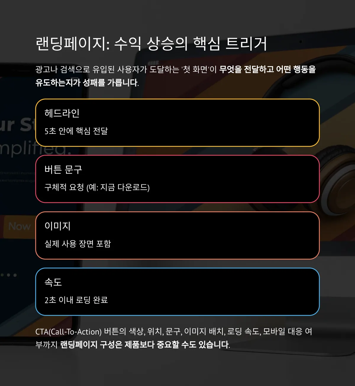 랜딩페이지 최적화: 가장 빠른 수익 상승 트리거