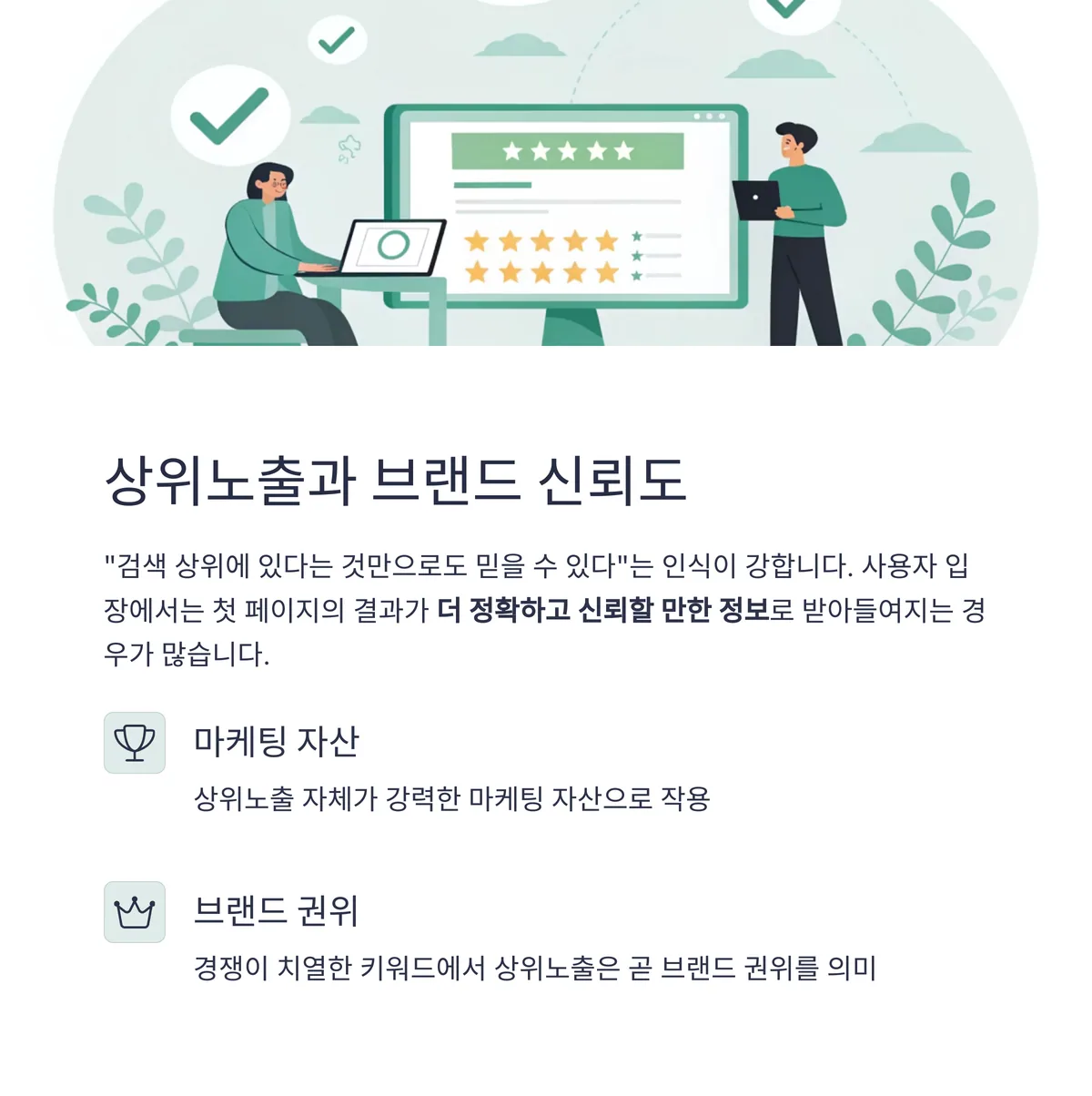 상위노출이 브랜드 신뢰도에 미치는 영향