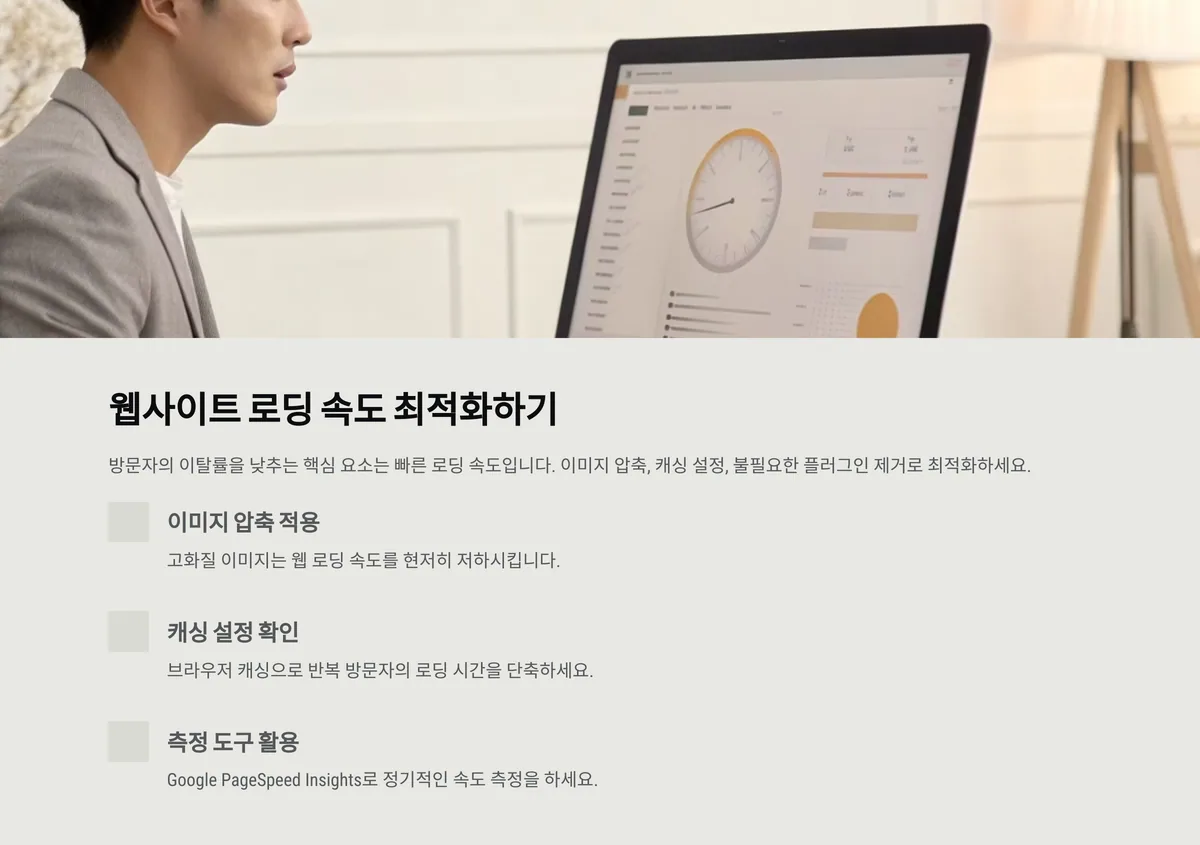 웹사이트 로딩 속도를 꼭 점검하세요